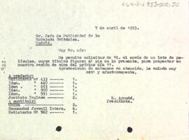 Carta del president al cap de publicitat de l'ambaixada britànica