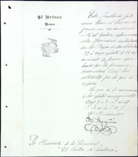 Carta de presentació de la reformada societat El Brinco de Reus