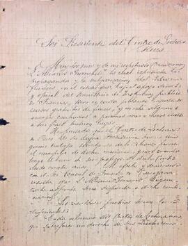 Carta de Luis de Marçay al president del Centre de Lectura informant de la possibilitat d'oferir cursos de francès a l'entitat