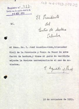 Carta del president a José González-Sama