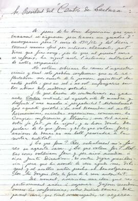 Carta d'un nombrós grup de socis i directors de seccions sol·licitant a la junta directiva més participació i material per dur a terme noves activitats