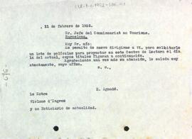 Carta d'Enric Aguadé al Consulat Francès