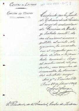 Josep Serra dimiteix com a membre de la Comissió de Teatre del Centre de Lectura