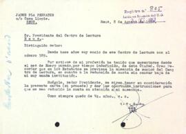 Carta de Jaume Pla Ferrater