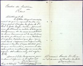 Carta del Sr. Verdaguer Burés demanant publicacions de 1900