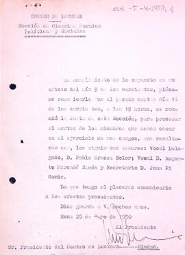 S'informa al Consell Directiu que ja s'ha fet el sorteig per saber quins càrrecs han de cessar
