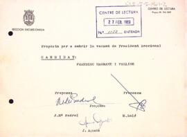 Proposta per suplir el president de la secció