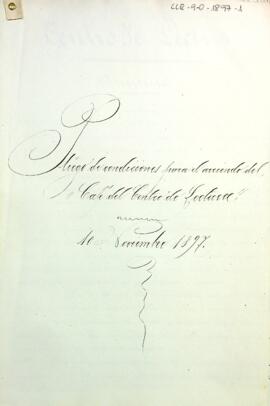 Anunci de les condicions per a l'arrendament del cafè de l'any 1897