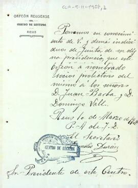 Nomenament de dos nous socis protectors de la secció