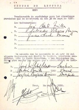 Proclamació de candidats per a les eleccions parcials del 30 de maig