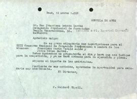 Carta del director al delegat provincial de Juventut