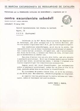 33 Marxa Excursionista de Regularitat de Catalunya