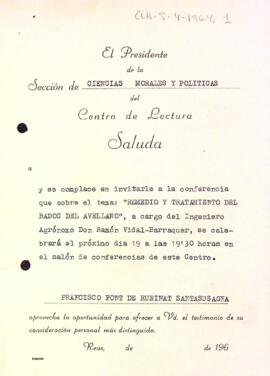 Invitació a una conferència de la secció