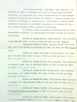 Acta de la reunió celebrada on van sortir els guanyadors del X Concurs de crisantems