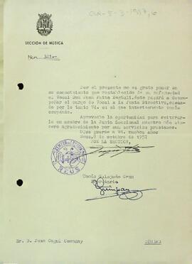 Fatta pren possessió de vical a la Junta Directiva