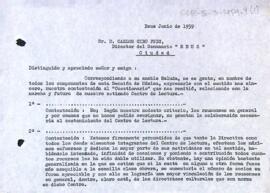 Carta del president de la Secció de Música al director del Semanario de Reus