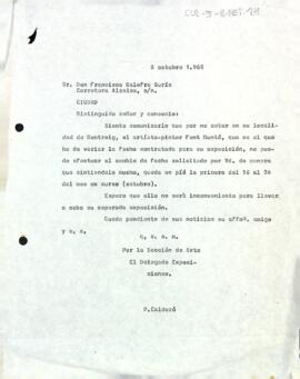 Carta de Pere Calderó a Francesc Galofre