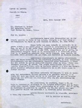 Carta a Clarence M. Luther