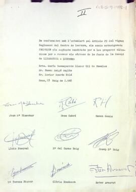 Proposta de candidatura dels càrrecs de la Secció de Lletres