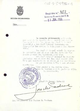 Carta del Josep M. Padrol Salvadó al president del Centre de Lectura