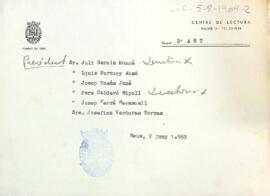 Membres de la junta de la Secció d'Art